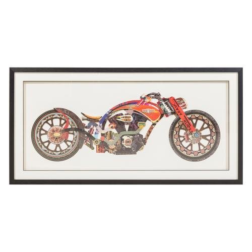  MOTORYCLE IN RED PANO 130X65 CM