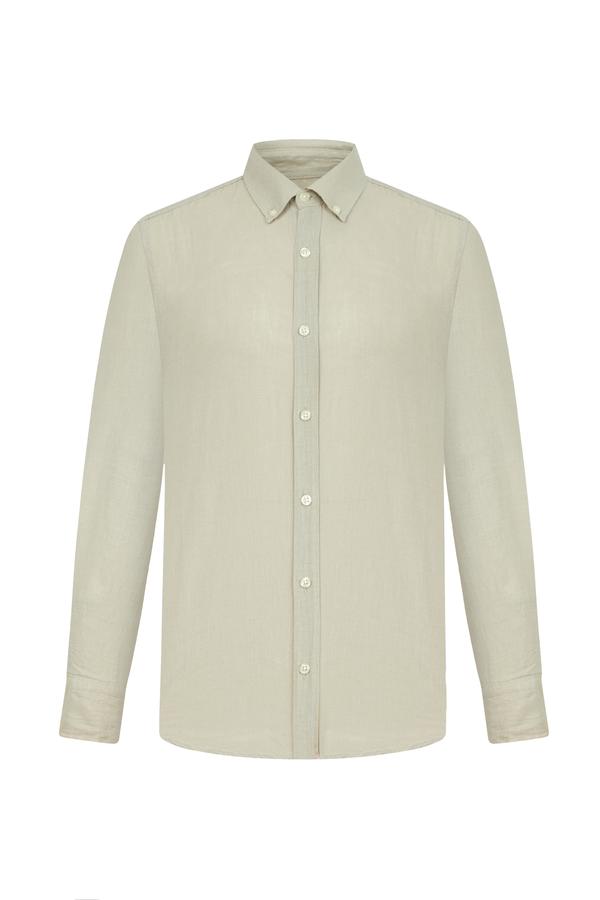 SLIM FIT KETEN GÖMLEK