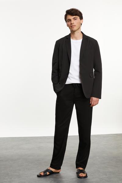 Mudo Erkek Siyah Regular Fıt Blazer Ceket -1