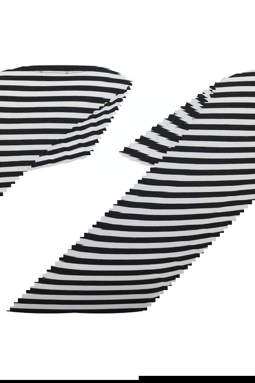  ÇİZGİLİ BİSİKLET YAKA KISA KOLLU T-SHIRT