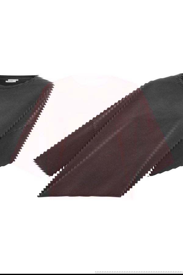 BİSİKLET YAKA CROP T-SHIRT