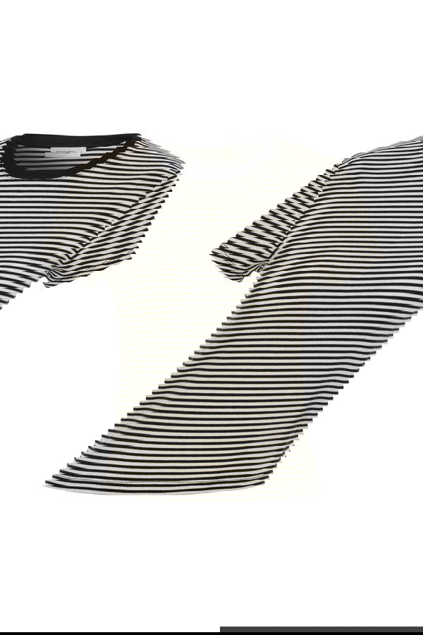 ÇİZGİLİ FITTED BİSİKLET YAKA T-SHIRT