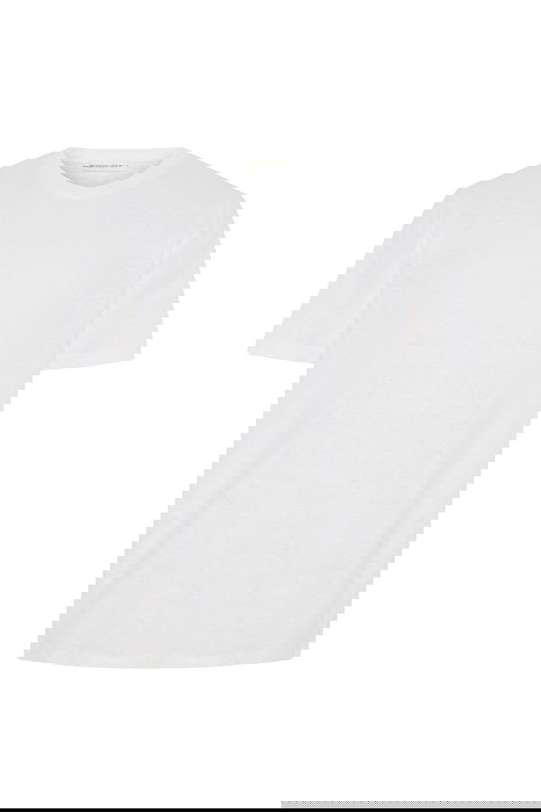 KETEN KARIŞIMLI BİSİKLET YAKA T-SHIRT