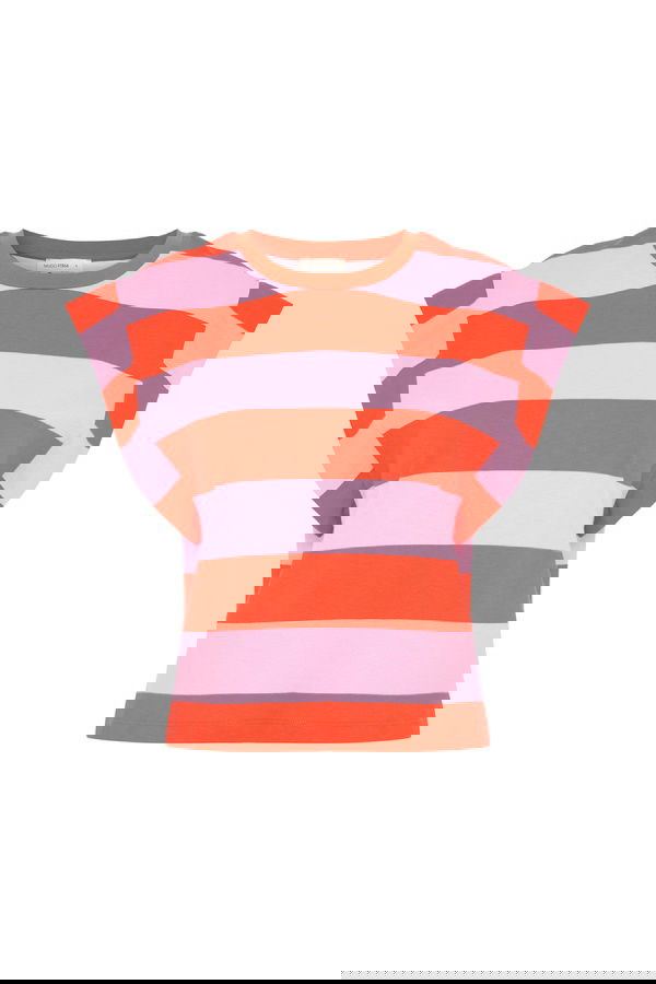 LOOSE FIT ÇİZGİLİ BİSİKLET YAKA T-SHIRT
