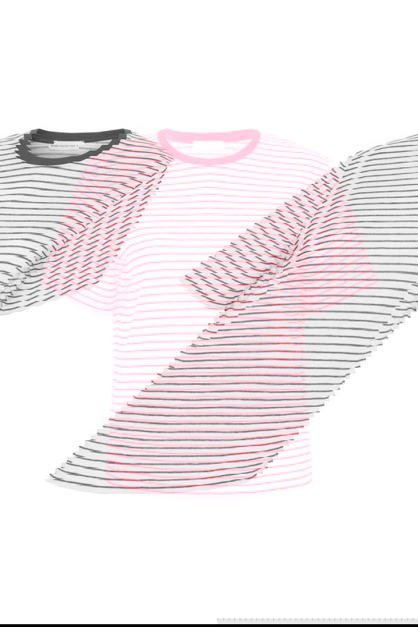 LOOSE FIT ÇİZGİLİ BİSİKLET YAKA T-SHIRT