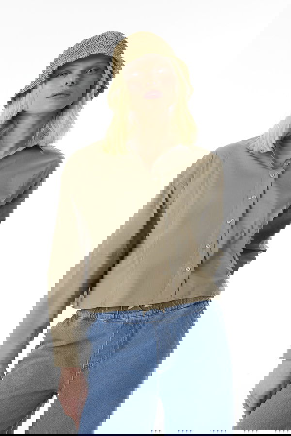 UZUN KOLLU CROP GÖMLEK